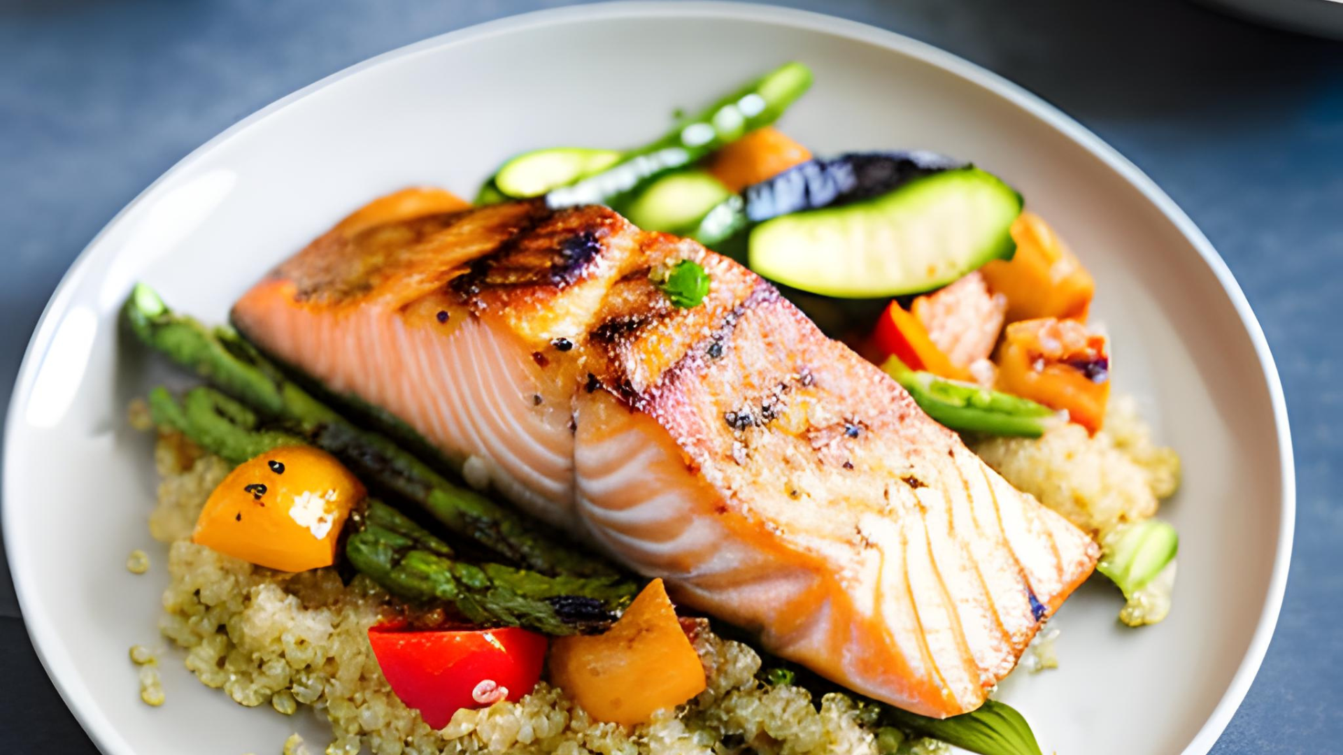 Grilled Fish with Quinoa and Roasted Veggies